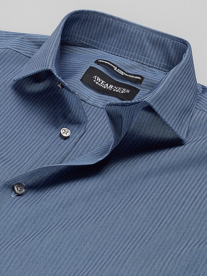 Awearness Kenneth Cole Slim Fit Stripe Dress Shirt