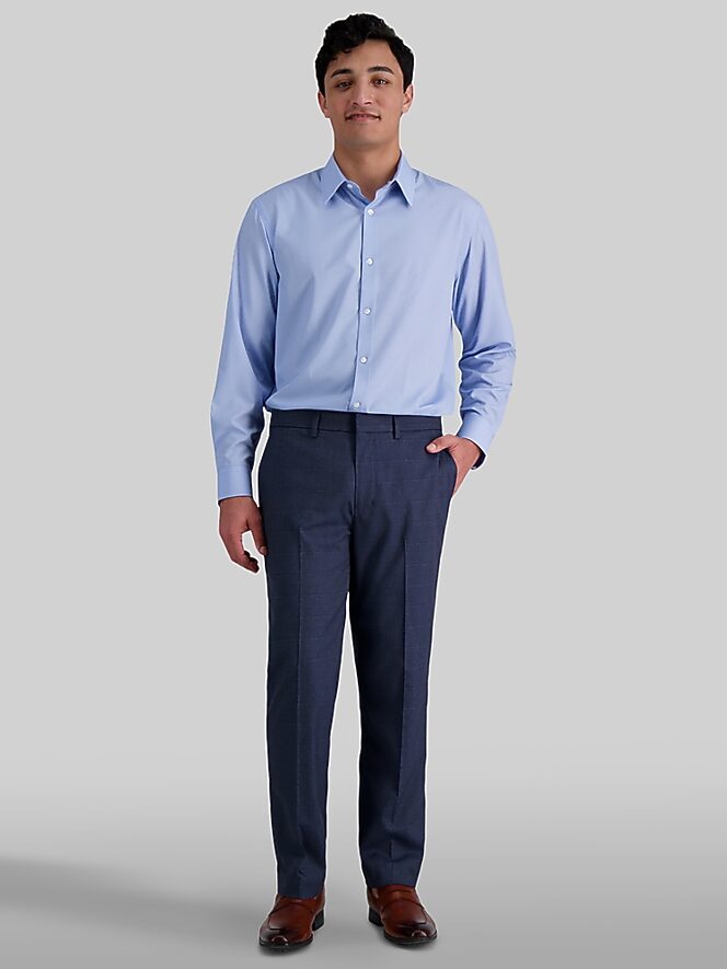 Haggar Classic Fit Weave Pattern Dress Shirt