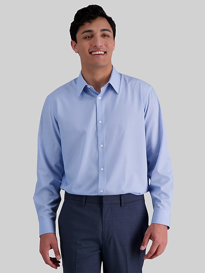 Haggar Classic Fit Weave Pattern Dress Shirt
