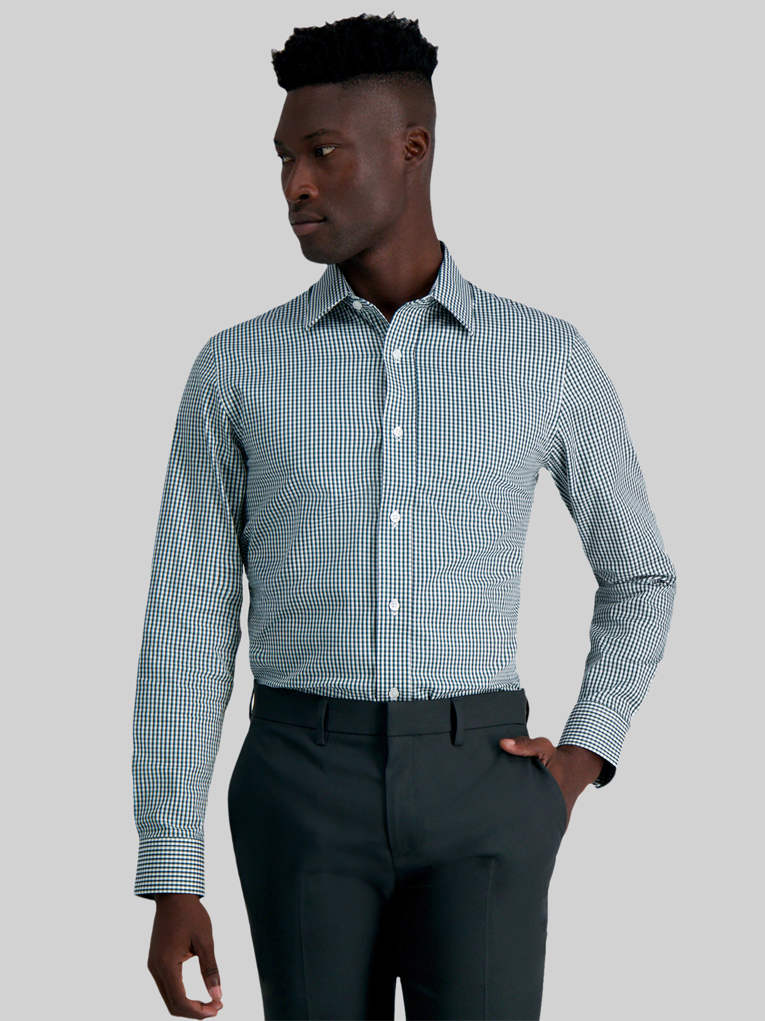 green check dress shirt Haggar Classic Fit Shirt, Lt Check winter outfit