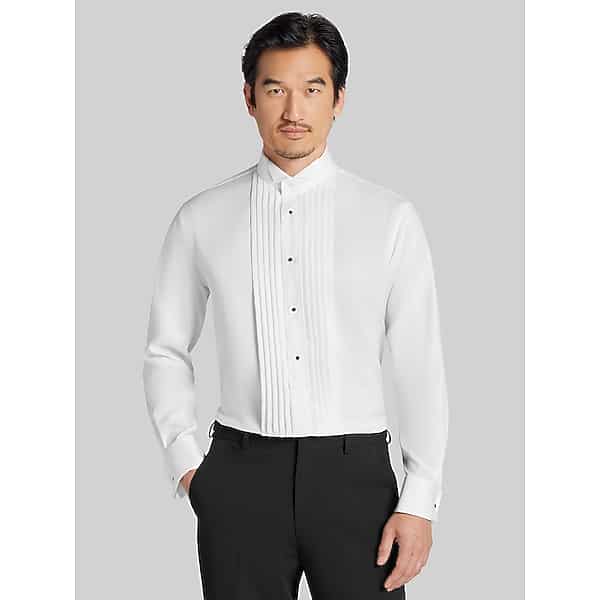 Joseph Abboud Men's Modern Fit Spread Collar Formal Dress Shirt Tuxedo White - Size: 16 32/33