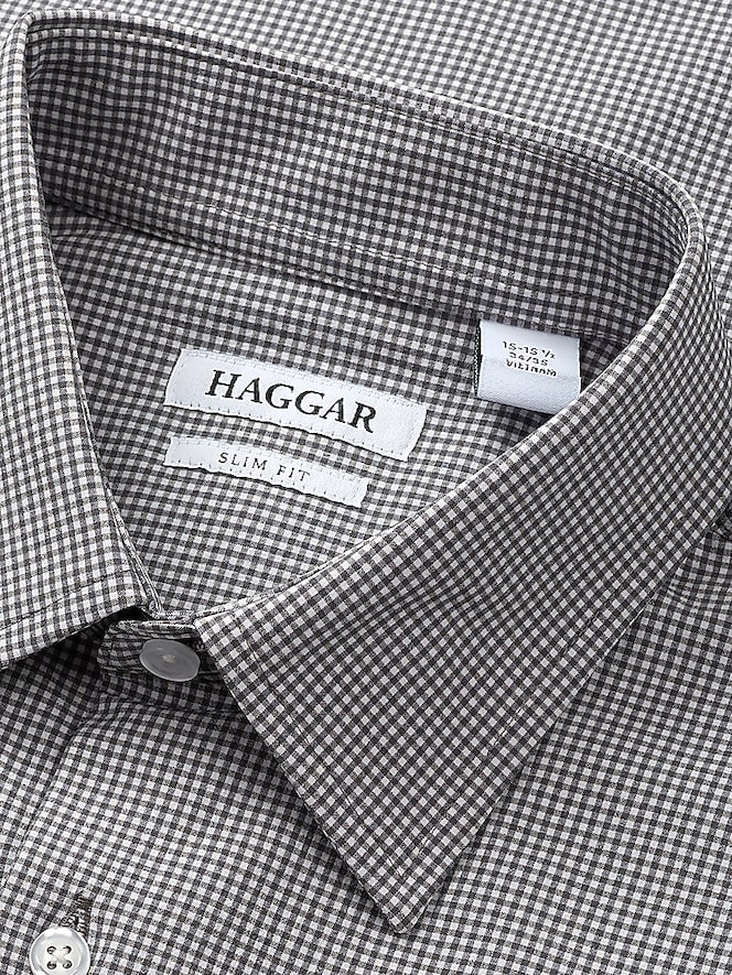 Haggar Slim Fit Check Dress Shirt