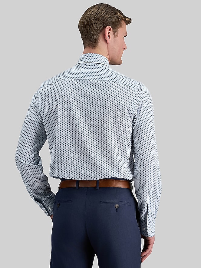 Haggar Slim Fit Geo Patterned Dress Shirt