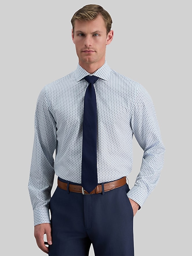 Haggar Slim Fit Geo Patterned Dress Shirt
