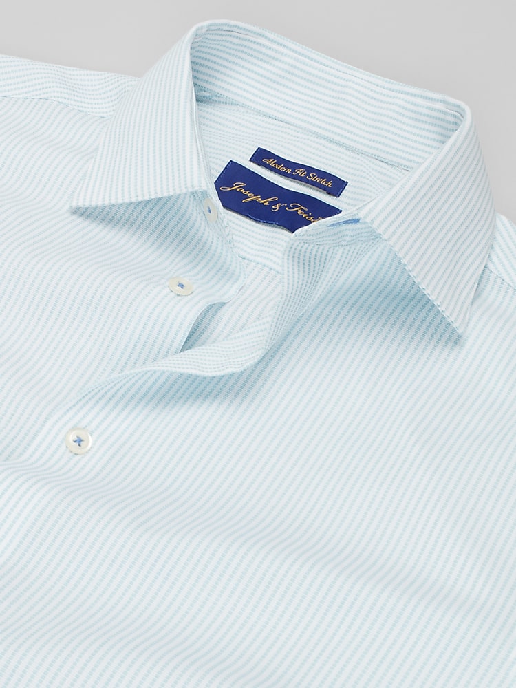 Joseph & Feiss Modern Fit Stripe Dress Shirt, Teal - Green | Men's Wearhouse