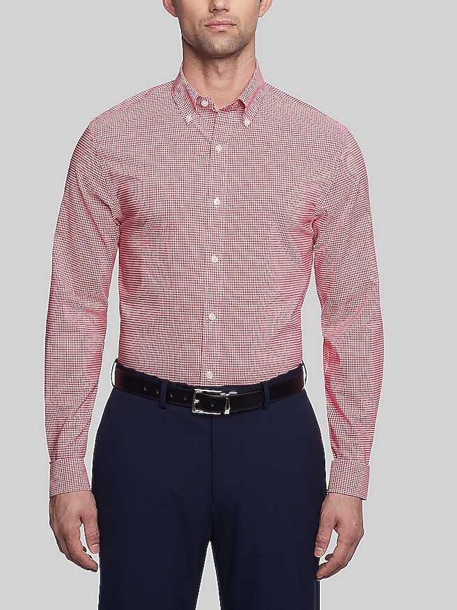 Tommy Hilfiger Slim Fit Check Dress Shirt Red Check