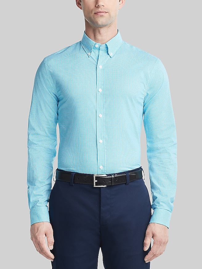 Tommy Hilfiger Slim Fit Check Dress Shirt Aqua