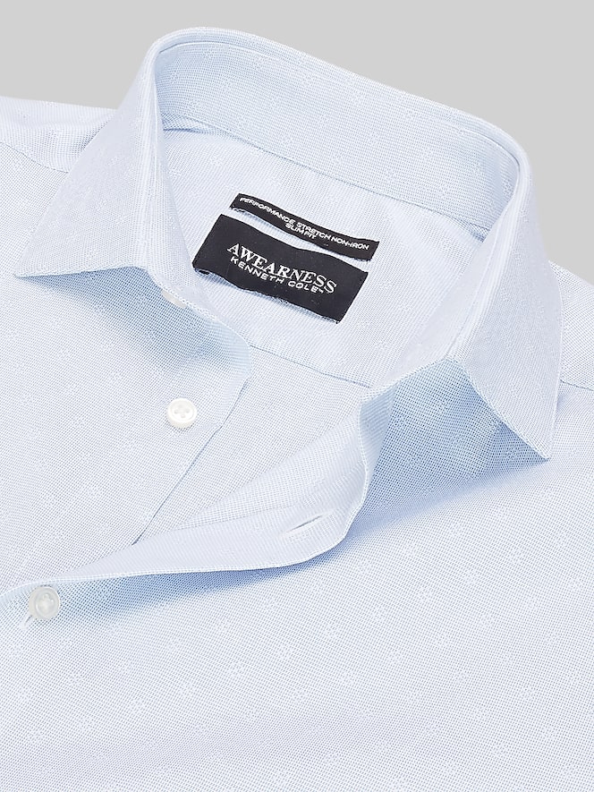 Awearness Kenneth Cole Slim Fit Mini Print Dress Shirt