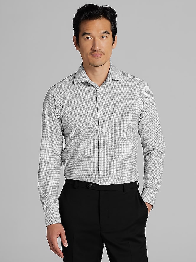 Awearness Kenneth Cole Slim Fit Mini Check Dress Shirt
