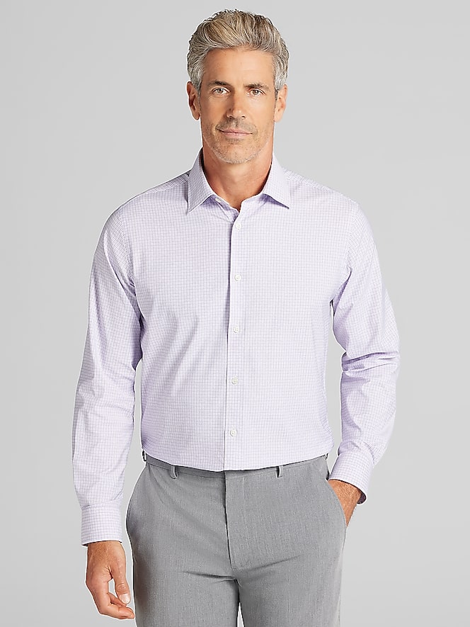 Joseph Abboud Modern Fit Check Pattern Performance Dress Shirt