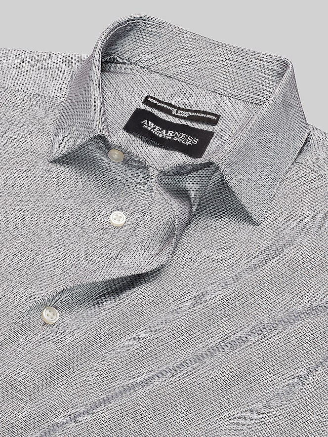 Awearness Kenneth Cole Slim Fit Mini Check Dress Shirt