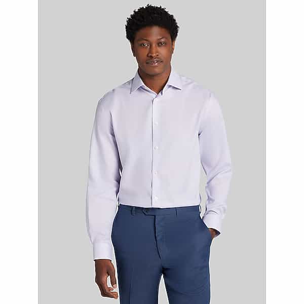 Joseph Abboud Men's Classic Fit Check Dress Shirt Lavender - Size: 16 34/35
