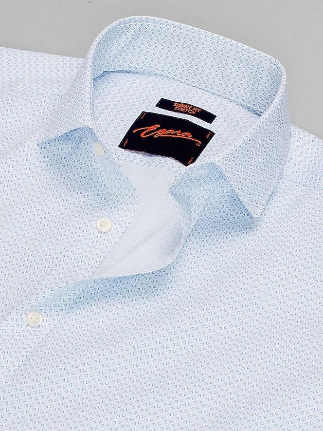 Egara Skinny Fit Mini Diamond Pattern Dress Shirt
