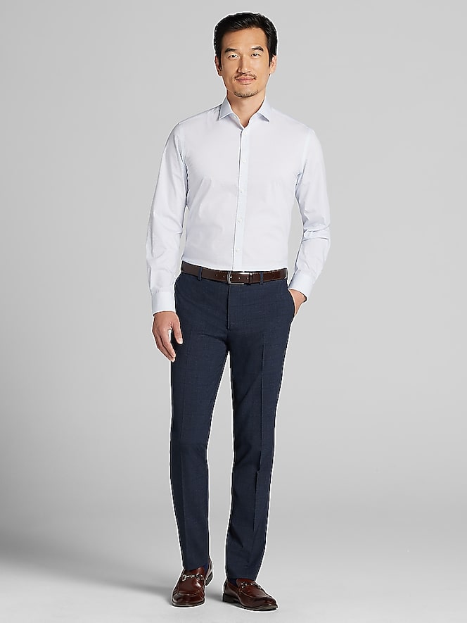 Egara Skinny Fit Mini Diamond Pattern Dress Shirt