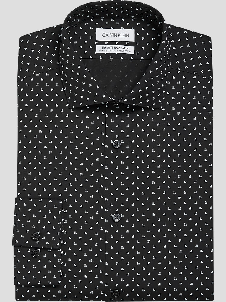 Calvin klein black dress shirt clearance