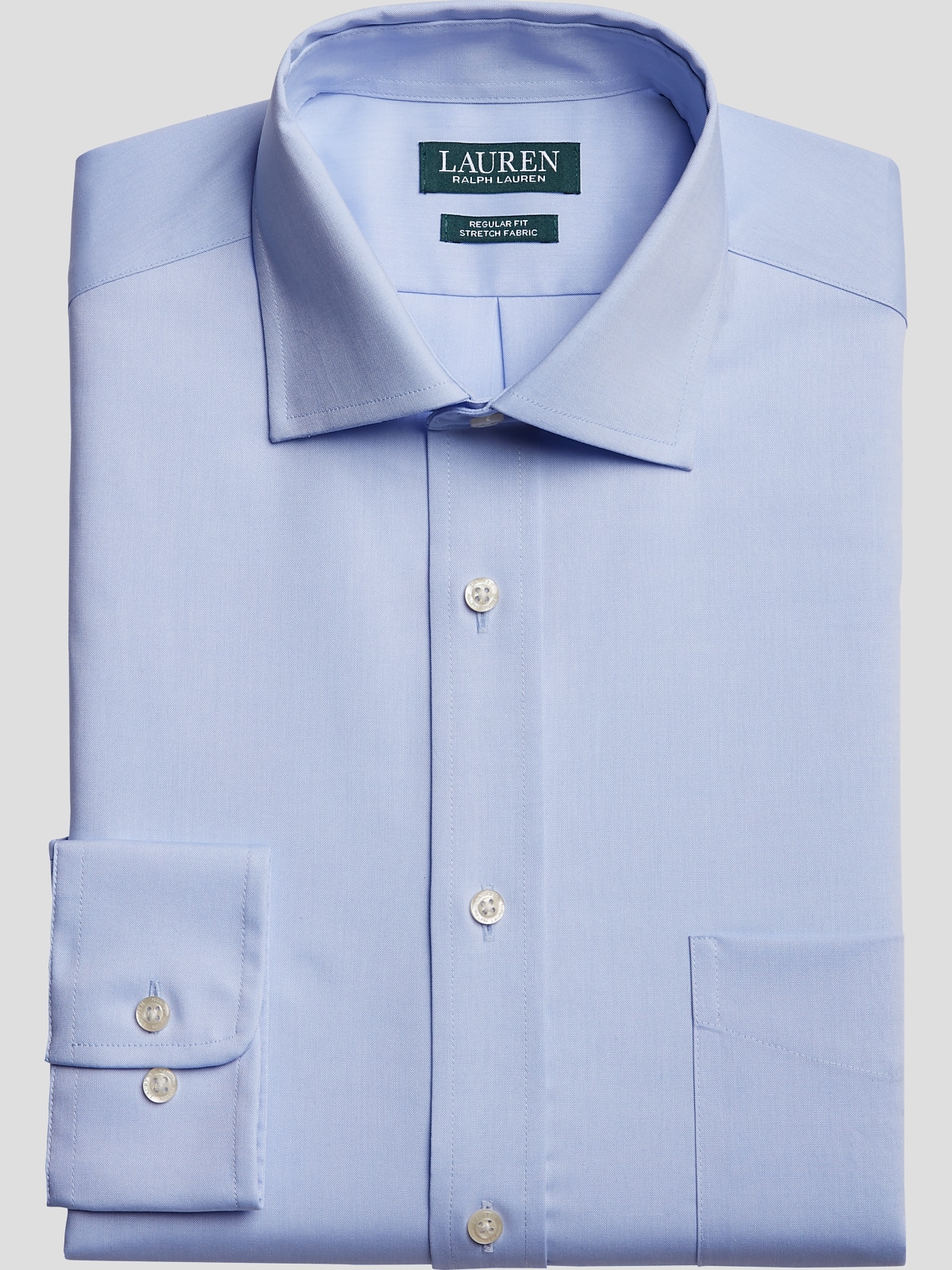 RALPH LAUREN SOLID CLASSIC FIT DRESS SHIRT