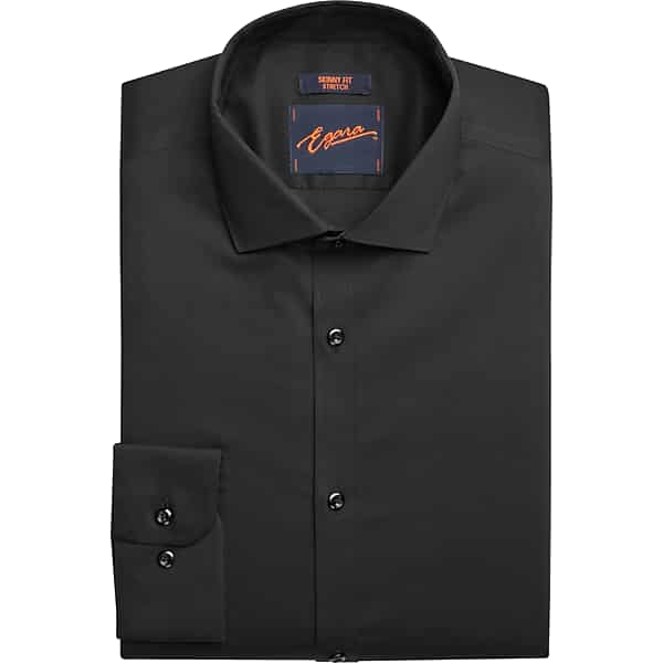 Egara Men's Skinny Fit Dress Shirt Formal Black - Size: 18 1/2 34/35 TMW5EXT85522
