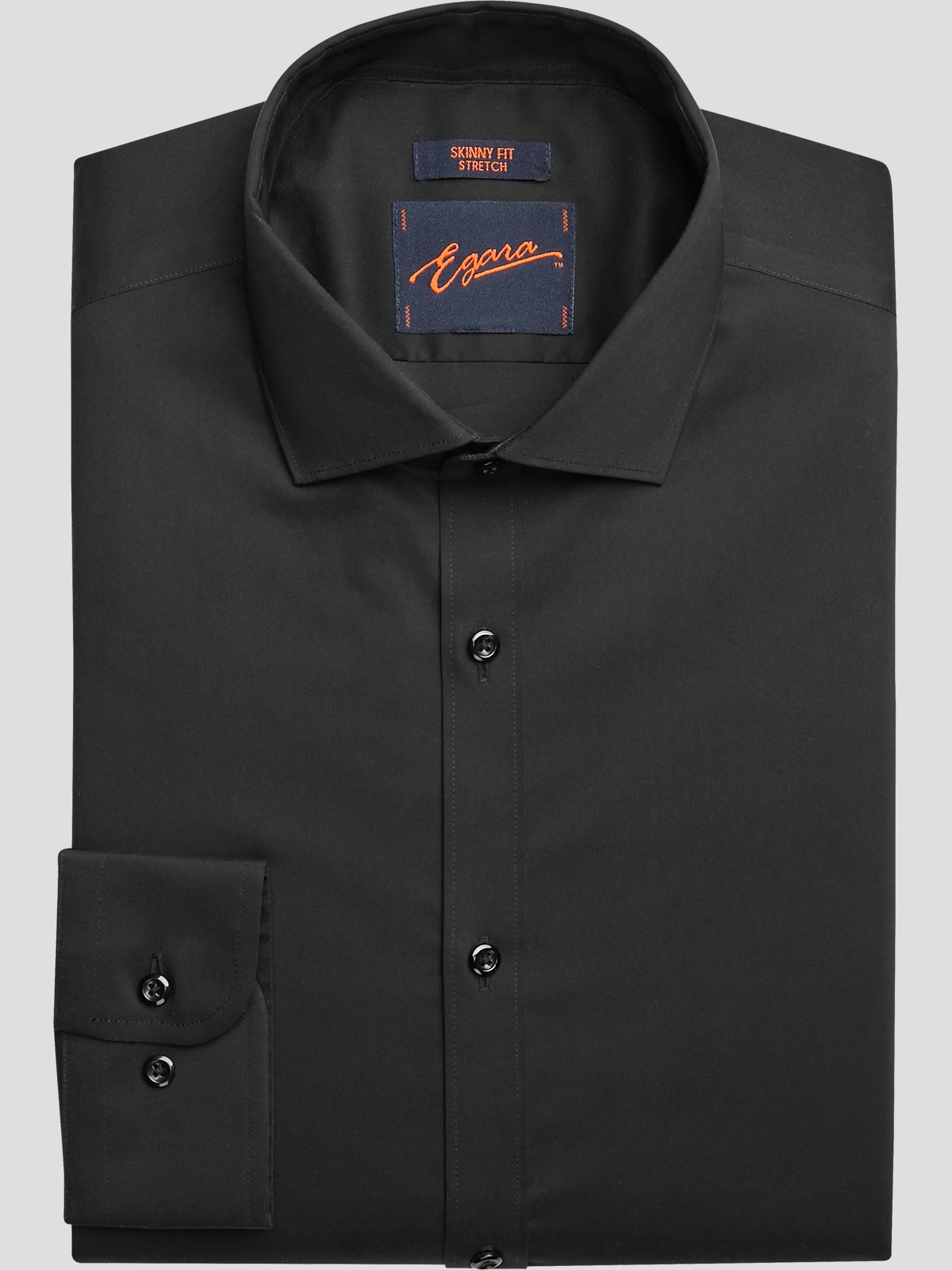 HUGO - Logo-collar slim-fit shirt in stretch-cotton canvas