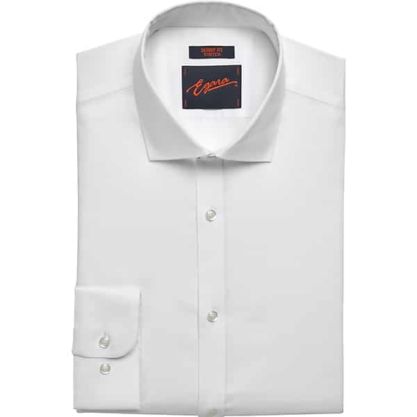 Egara Men's Skinny Fit Dress Shirt Tuxedo White - Size: 17 34/35