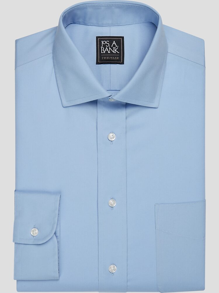 Jos. A Bank Traveler Non Iron Modern Fit Spread Collar Dress Shirt Dress Shirts Men s Wearhouse
