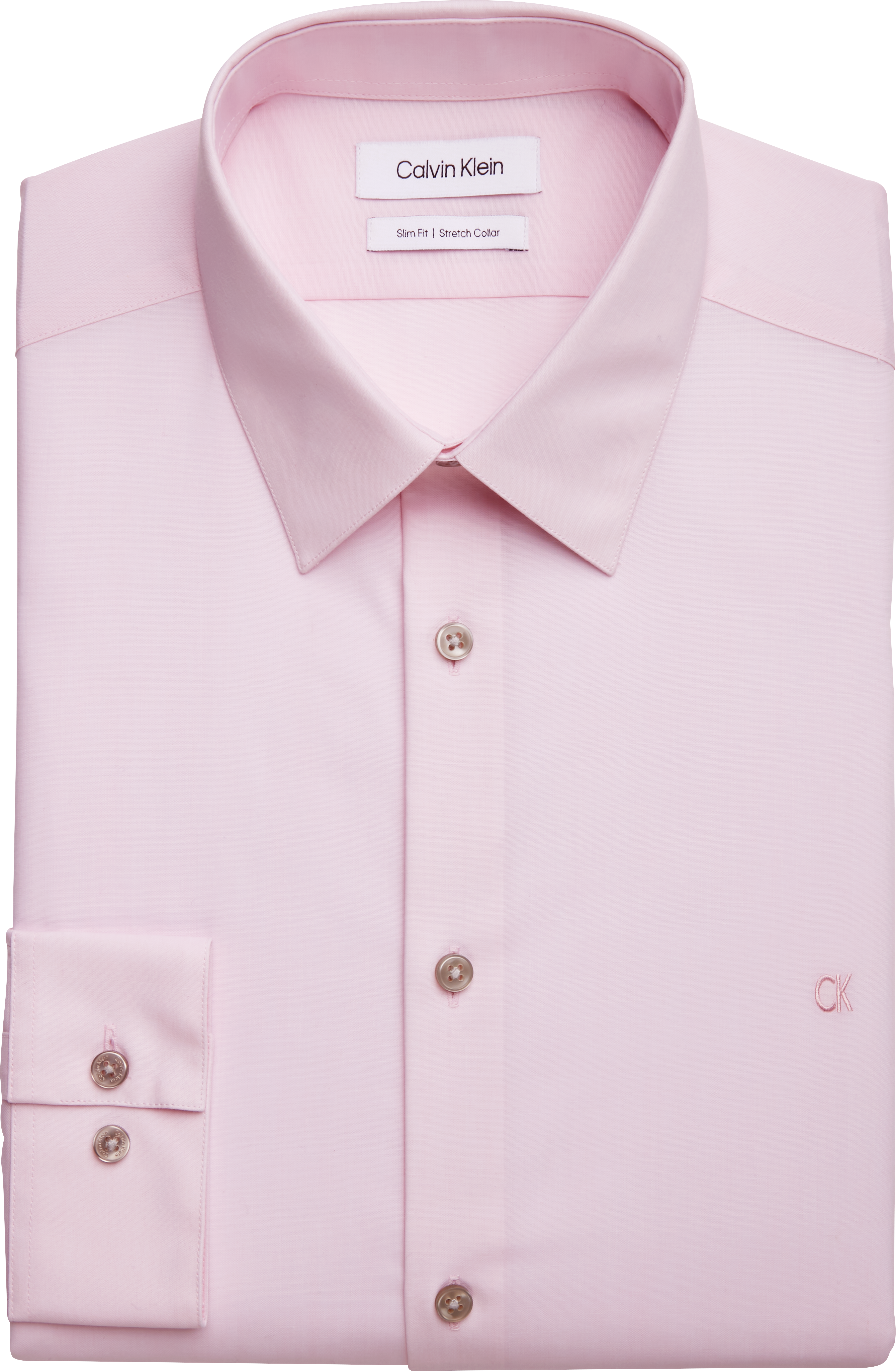 Calvin Klein Refined Cotton Slim Fit Spread Collar Dress Shirt