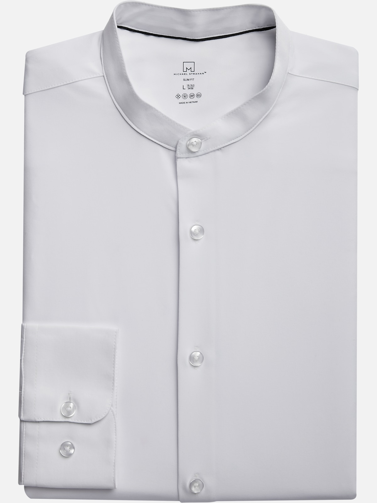 Michael Strahan Slim Fit Banded Collar Dress Shirt | All Clothing