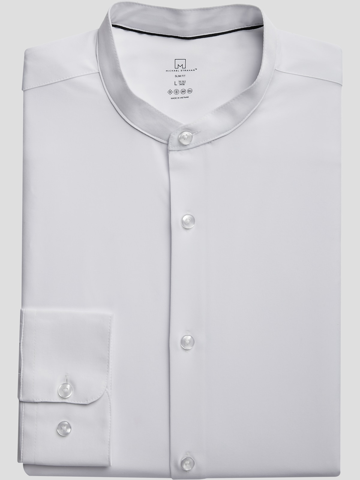 Michael Strahan Slim Fit Banded Collar Dress Shirt | All Clothing