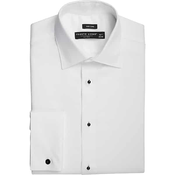 Pronto Uomo Men's Modern Fit French Cuff Tuxedo Formal Shirt Tuxedo White - Size: 17 32/33 - Only Available at Men's Wearhouse TMW5FJ070310