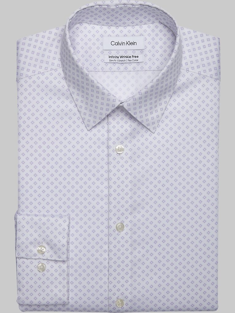 Calvin Klein Infinite Wrinkle Free Slim Fit Diamond Stretch Collar