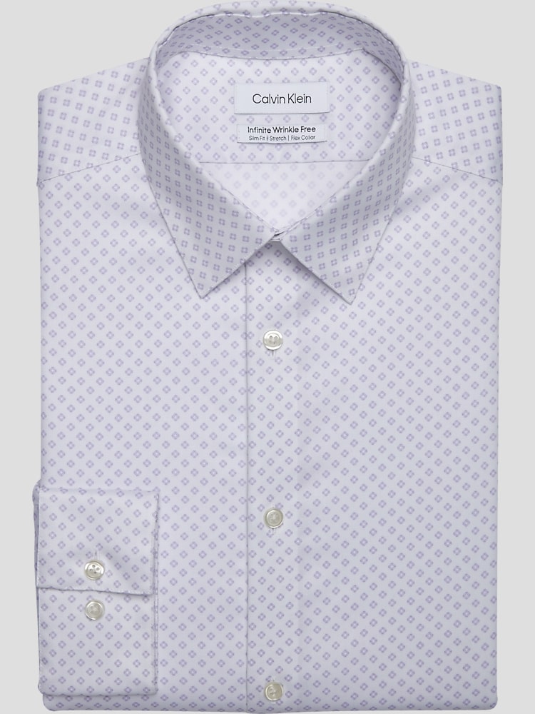 Calvin Klein Infinite Wrinkle Free Slim Fit Diamond Stretch Collar