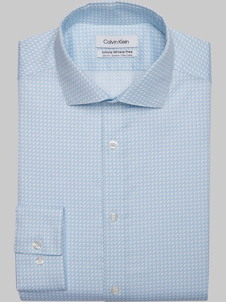 Calvin Klein Infinite Wrinkle Free Slim Fit Triangle Stretch Collar