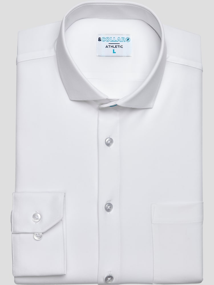&Collar Athletic Fit Stain-Repellent Dress Shirt Dress Shirts
