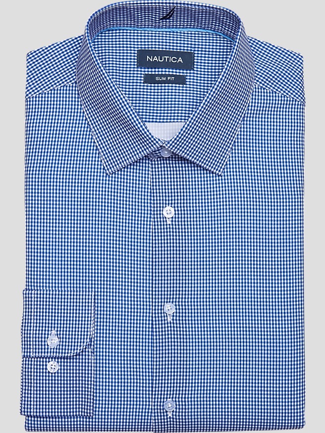 Vitarelli 4 Way Stretch Navy Design Dress Shirts-Navy