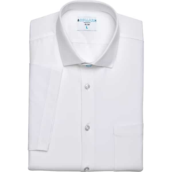 & Collar Men's & Amp;Collar Slim Fit Moisture-Wicking Short Sleeve Dress Shirt White Solid - Size: XS 32/33 TMW5FMU31301