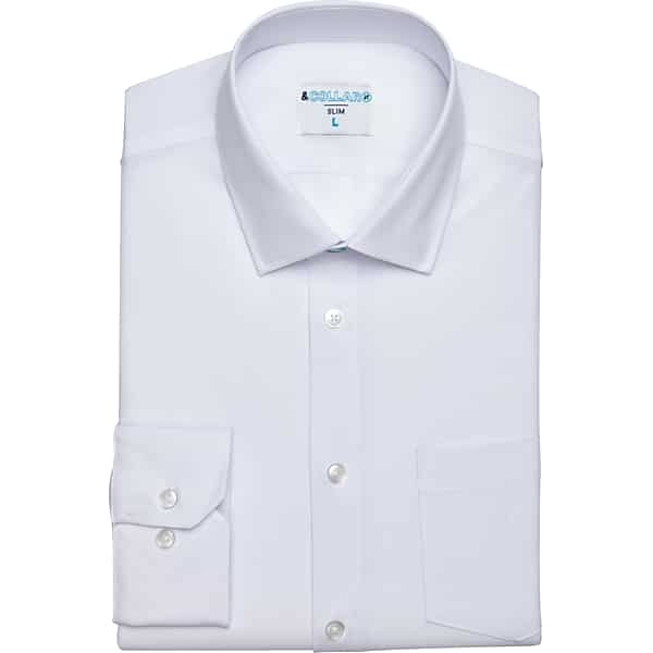 & Collar Men's & Amp;Collar Slim Fit Moisture-Wicking Dress Shirt White Solid - Size: XL 34/35 TMW5FMW35501