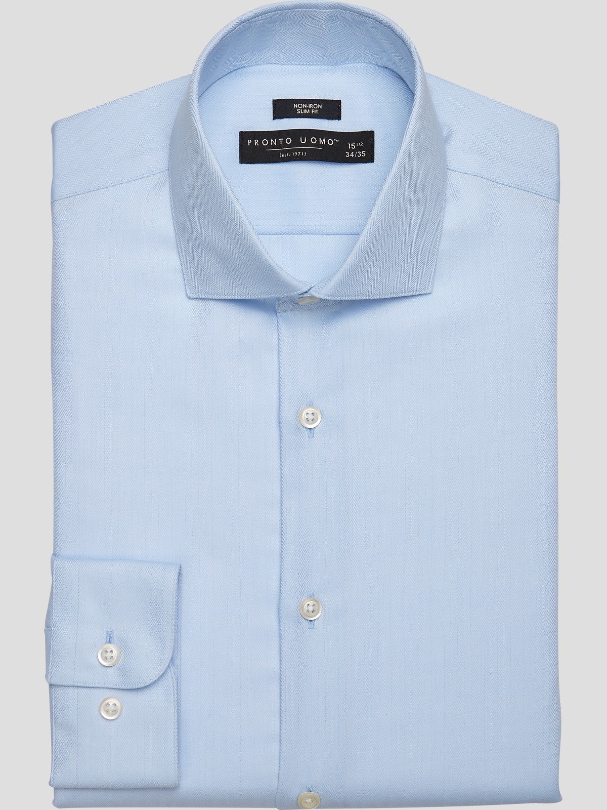 Pronto Uomo Slim Fit Herringbone Dress Shirt Dress Shirts Men's