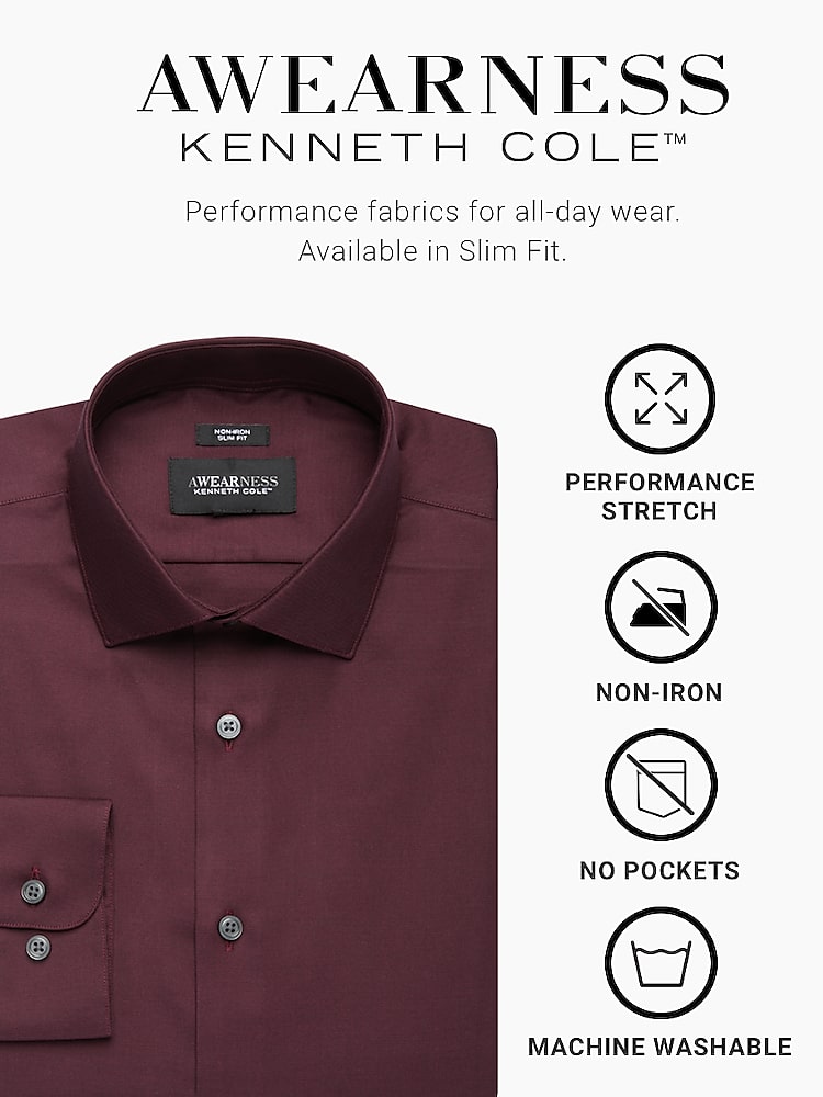 Awearness Kenneth Cole Slim Fit Check Dress Shirt Clearance
