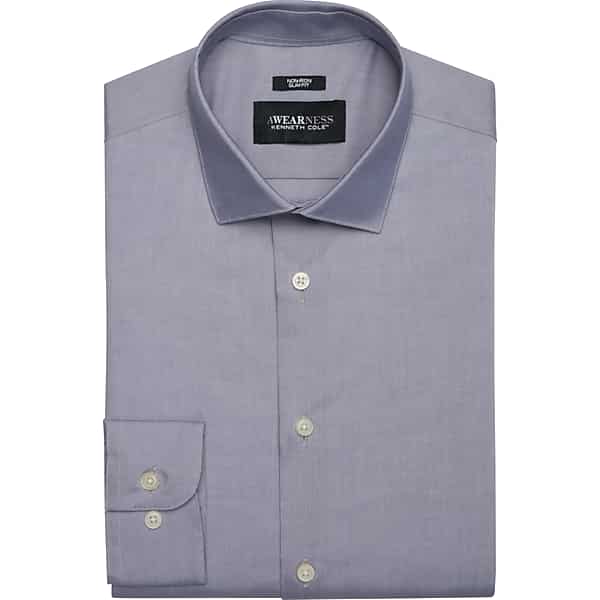 Awearness Kenneth Cole Men's Slim Fit Dress Shirt Blue - Size: 17 1/2 34/35