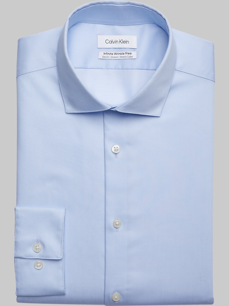 Calvin Klein Slim Fit Non-Iron Cotton Twill Dress Shirt