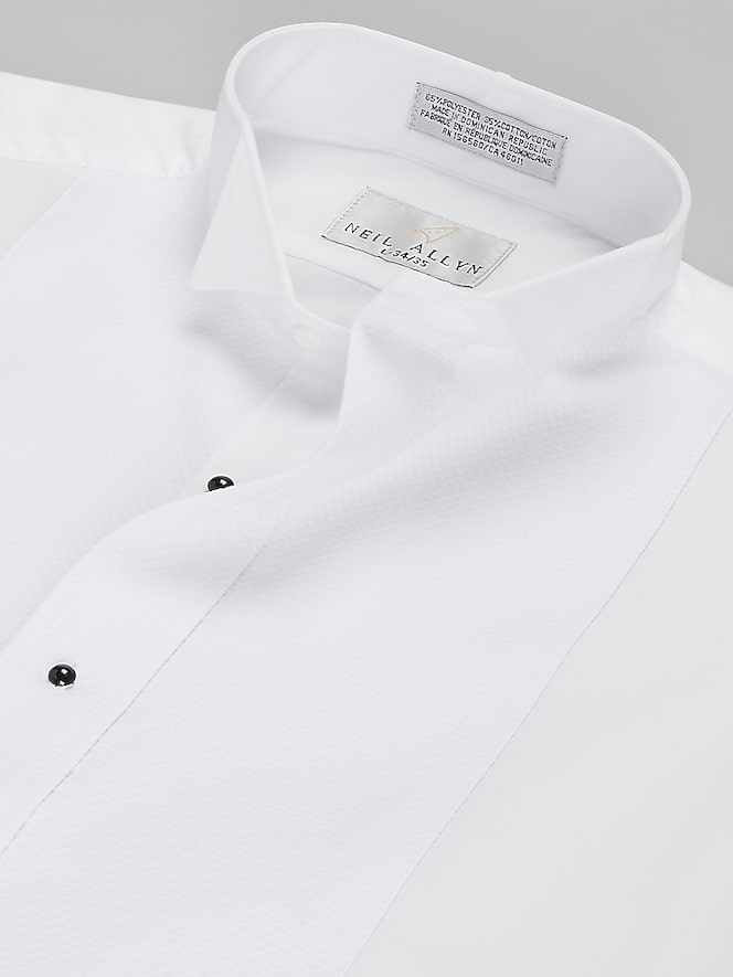 Neil Allyn Classic Fit Mardi Gras Pique Wing Collar Tux Dress Shirt