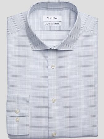 Calvin Klein Mens Steel Slim-Fit Button Up Dress Shirt graypearl 17 