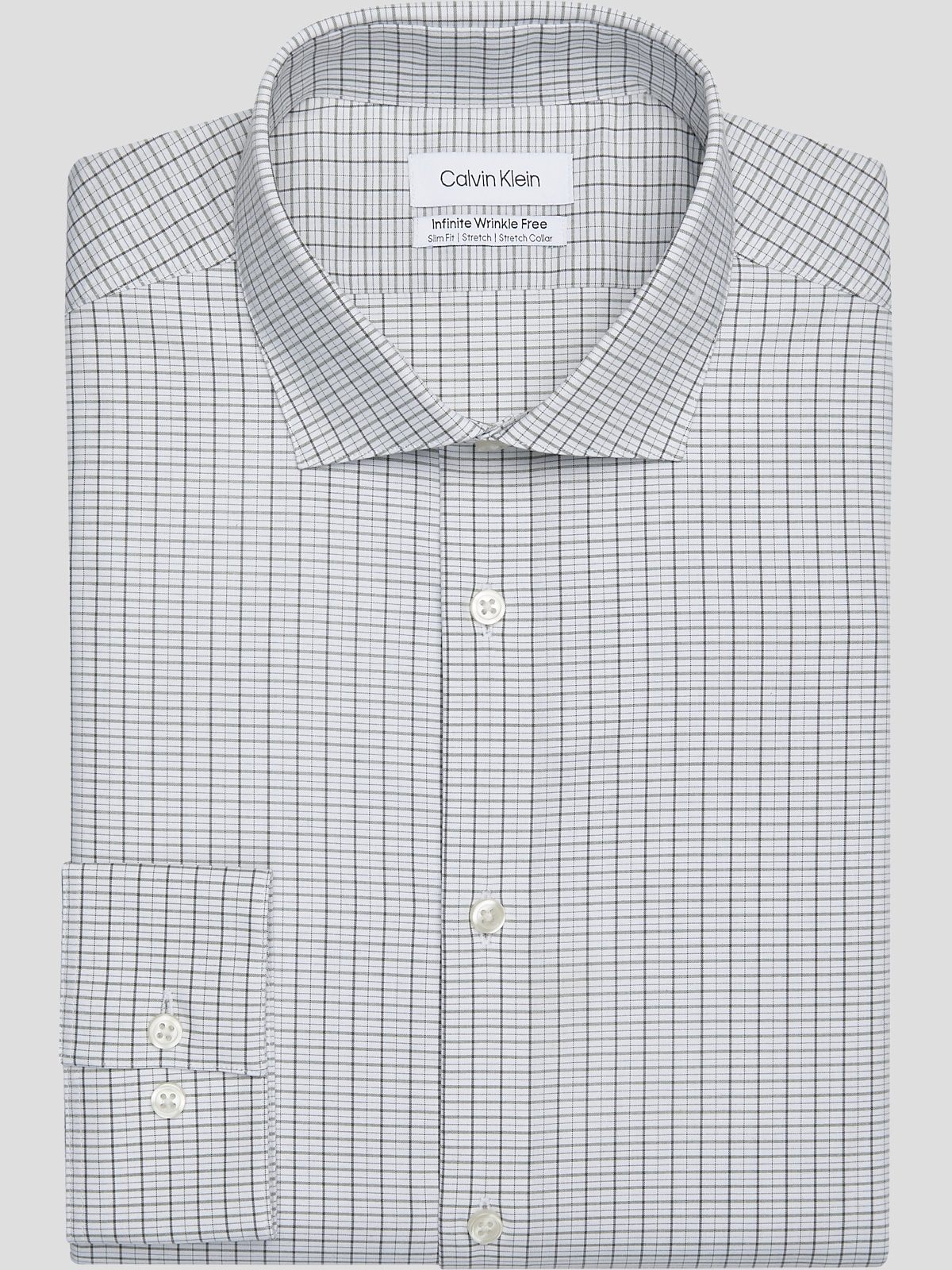 Calvin Klein Infinite Wrinkle Free Slim Fit Stretch Collar Grid Dress Shirt  | Clearance Dress Shirts| Men\'s Wearhouse