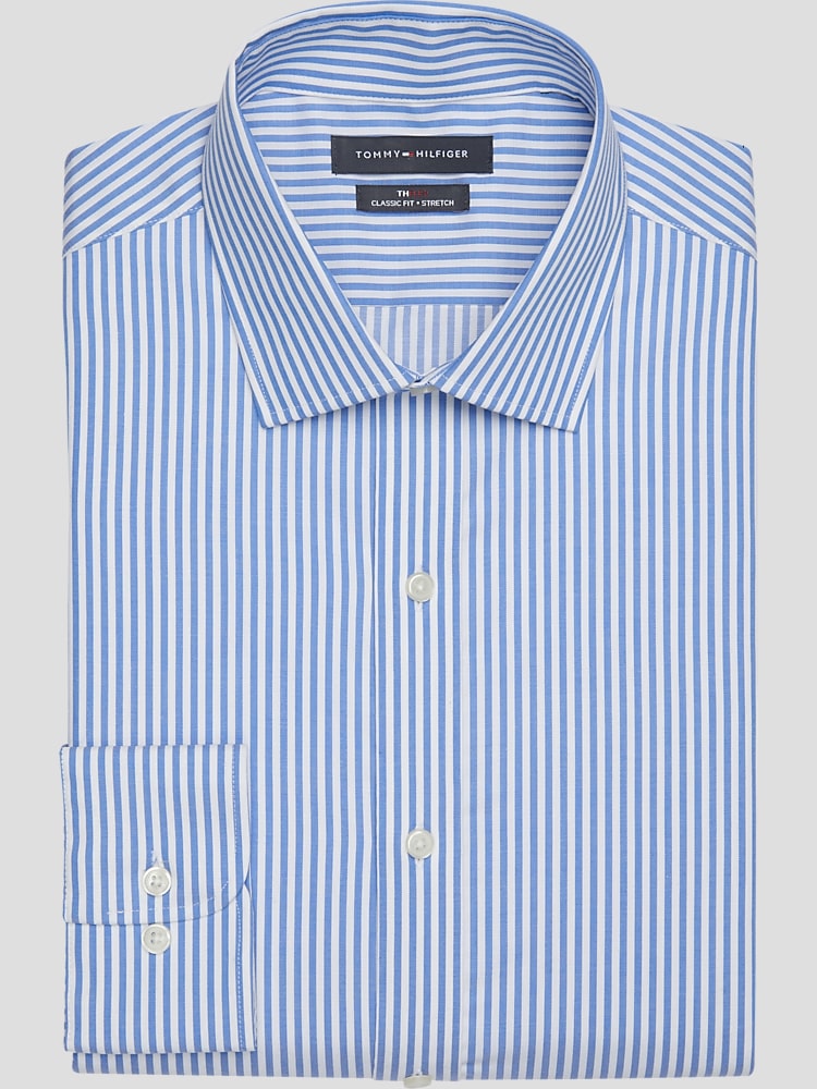 Tommy hilfiger men's athletic fit performance stretch th flex hot sale collar dress shirt