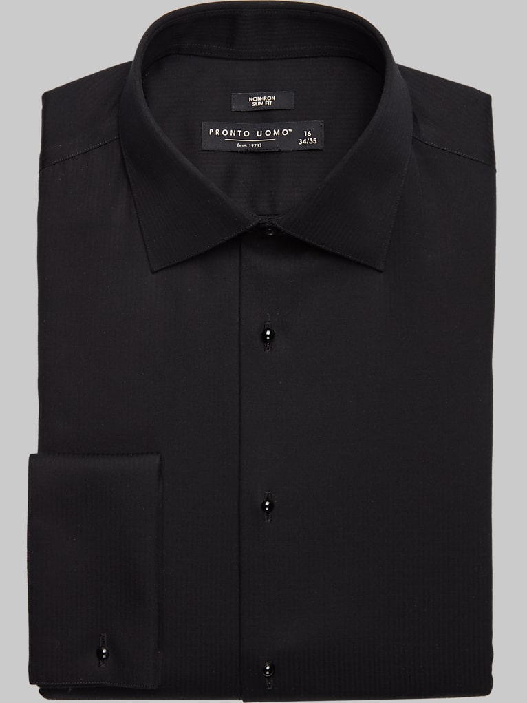 Pronto Uomo Slim Fit French Cuff Tuxedo Formal Shirt
