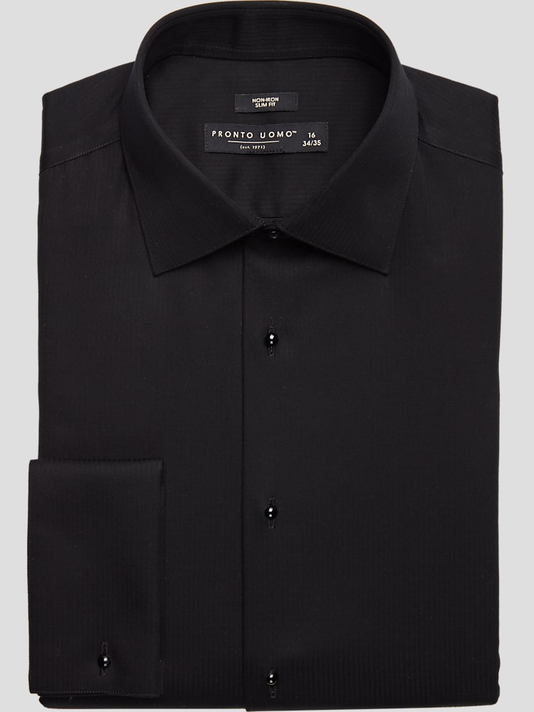 Pronto Uomo Slim Fit French Cuff Tuxedo Formal Shirt Clearance