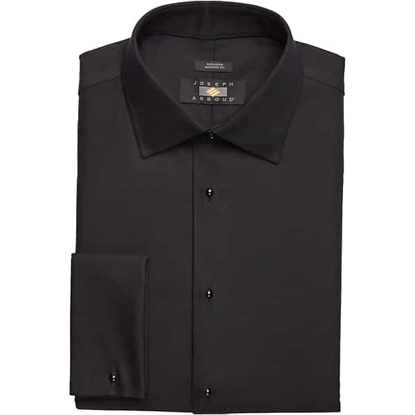 Joseph Abboud Men's Modern Fit French Cuff Tuxedo Formal Shirt Black Solid - Size: 15 1/2 32/33