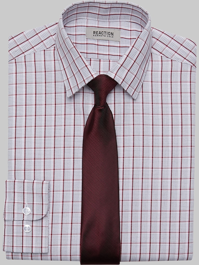 Kenneth Cole Reaction Slim Fit Cotton Blend Boys Dress Shirt & Tie Set
