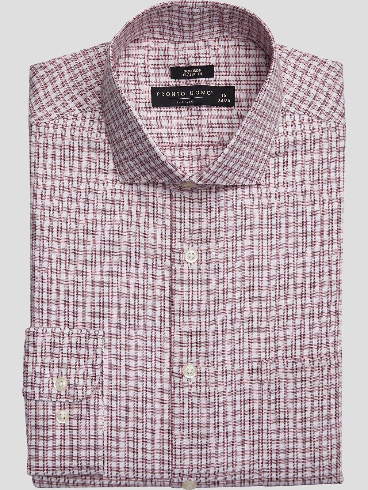 Pronto Uomo Classic Fit Spread Collar Dress Shirt Dress Shirts Men