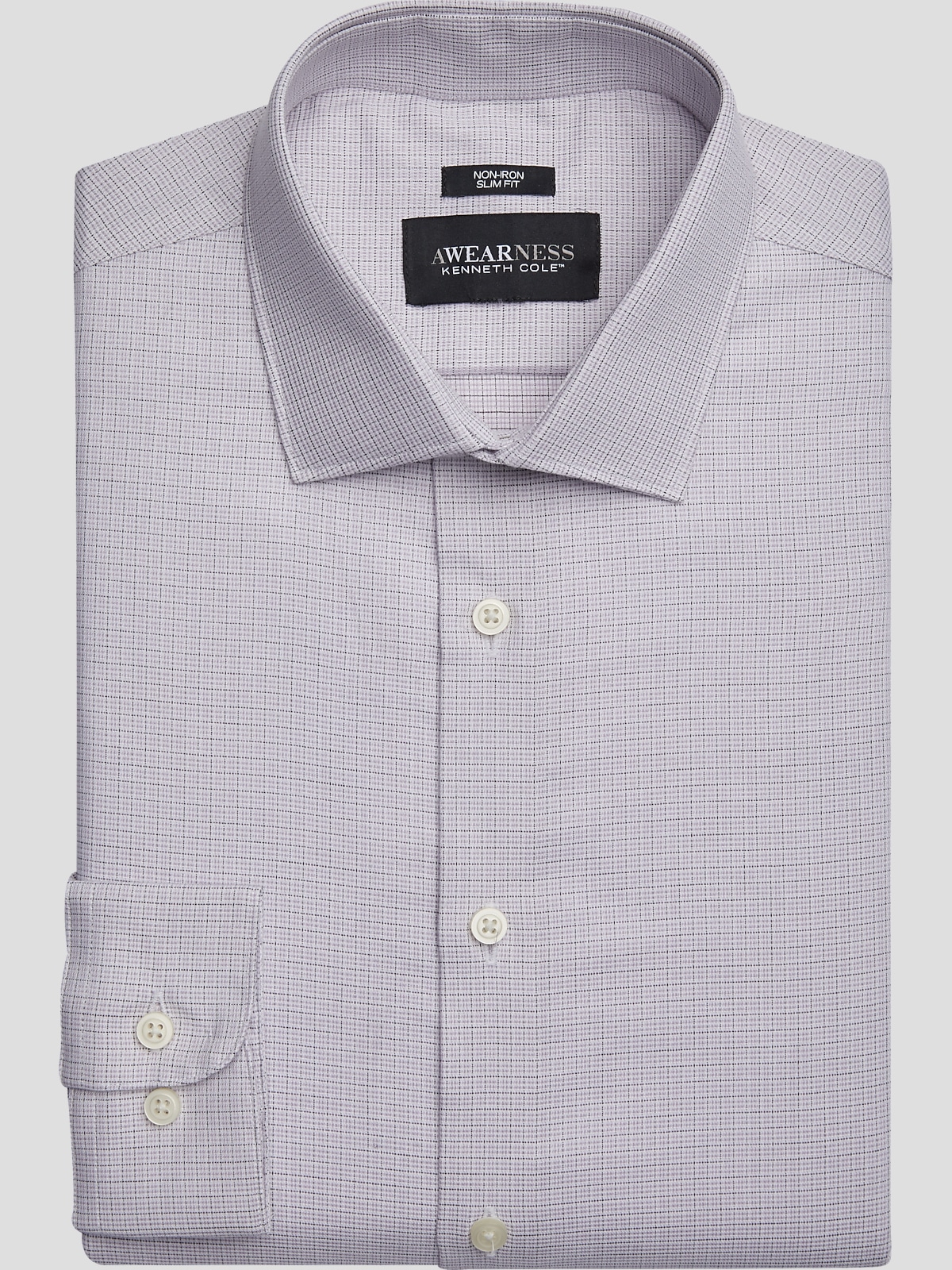 Awearness Kenneth Cole Slim Fit Spread Collar Grid Performance Dress Shirt Clearance Dress Shirts Men s Wearhouse