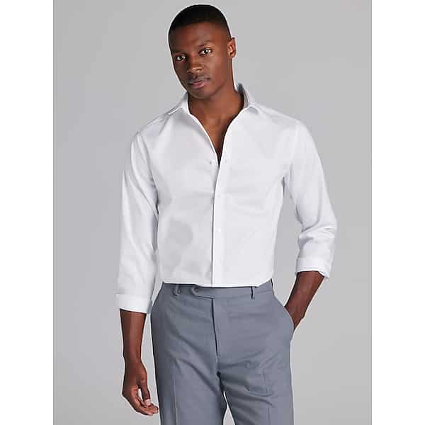 Awearness Kenneth Cole Big & Tall Men's Slim Fit Performance Dress Shirt White Solid - Size: 22 36/37 TMW5G2C20701